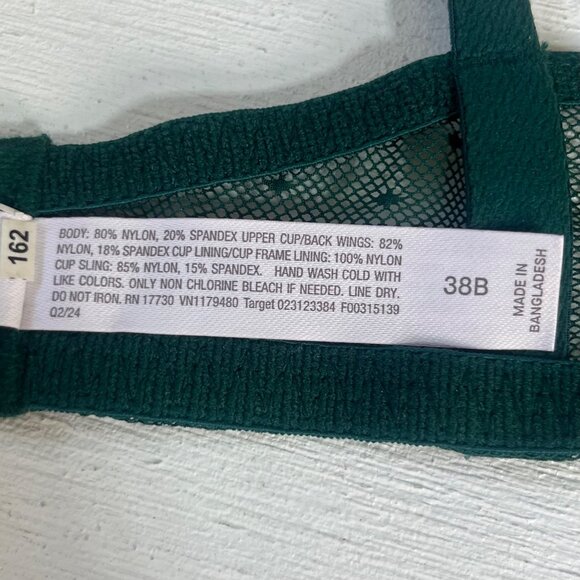 Auden Balconette Bra Size 38B Green New Unlined Under Wire Adjustable Straps - Picture 10 of 13